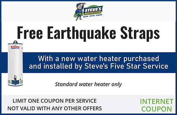 Internet Coupon Free Earthquake Straps with New Water Heater